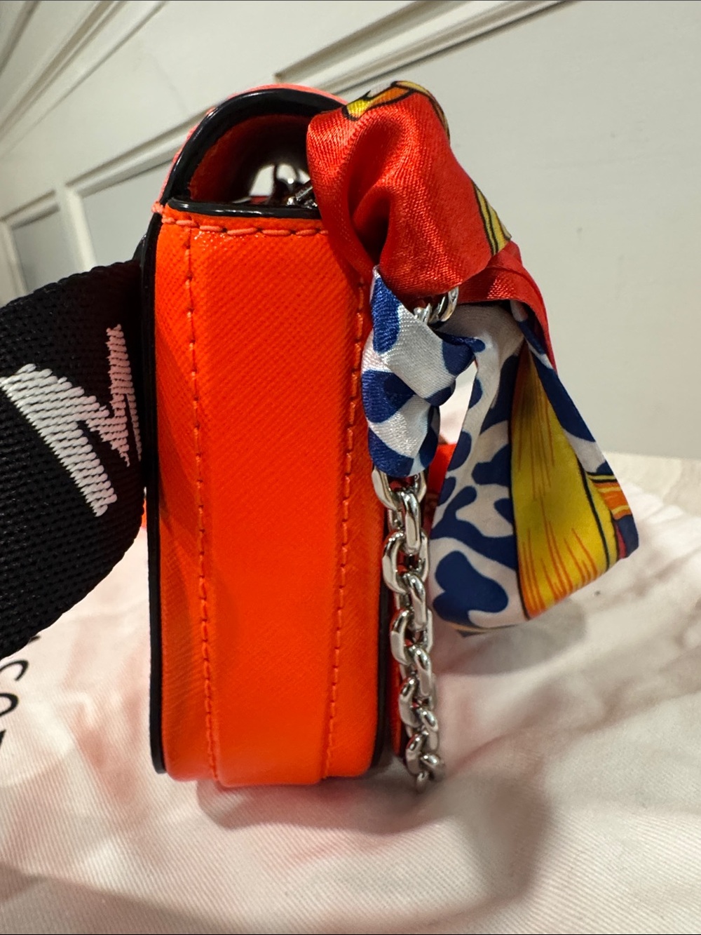Marc Jacobs Bag Snapshot Small Crossbody Fanny Pack Belt Bag Orange Logo Strap - Picture 8 of 17